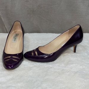 Jimmy Choo Purple Leather Round Toe Pumps US 8.5 IT 38.5